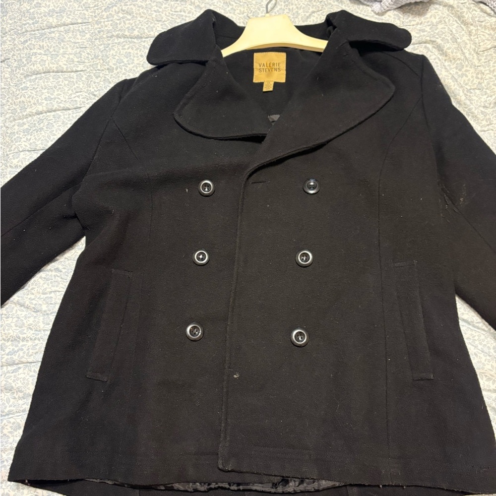 Valerie Stevens Black Peacoat
